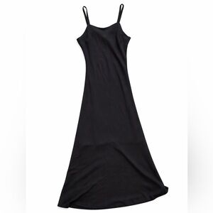 90s Minimal Italian Black Slip Dress